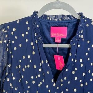 Navy and Gold Dot Lilly Pulitzer Dess